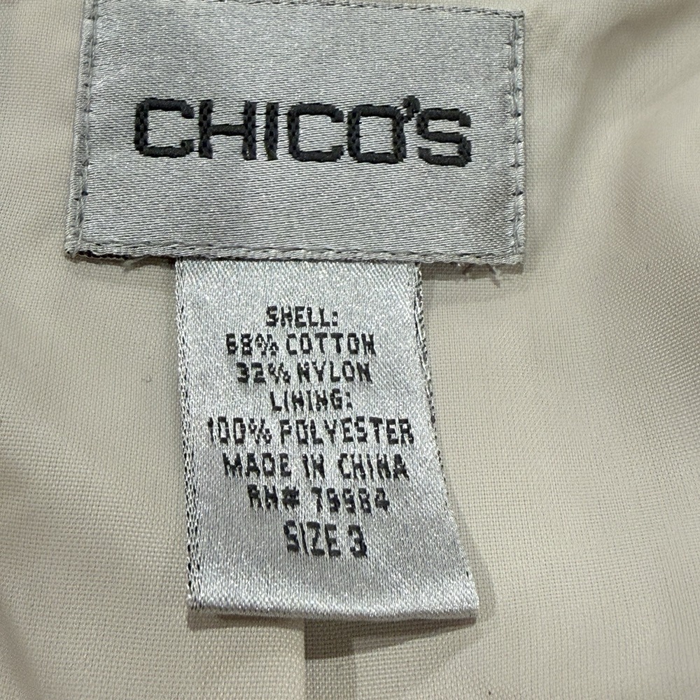Chico's Womens Mettalic Gold Shimmer One Button Jacket Size 3 (XL) - Picture 5 of 8